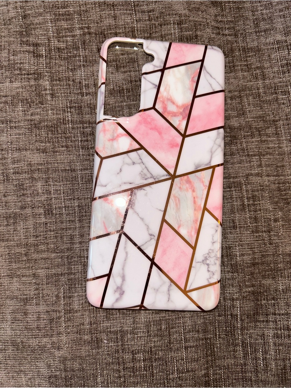 Samsung Galaxy S21 phone case Pink Marble Geometric Phone Case